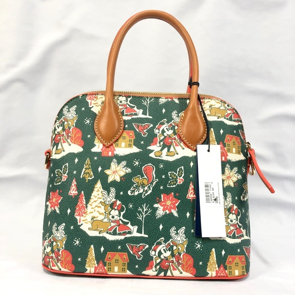 2022 Disney Dooney & Bourke Mickey & Minnie Christmas Holiday Satchel Bag A NEW - Picture 3 of 6